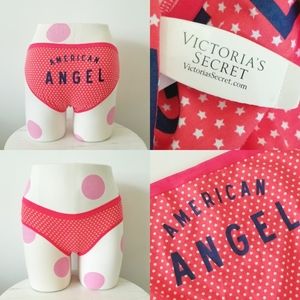 Victoria's Secret Vintage Cotton Hiphugger Red White Blue Stars Angel Panty NWT